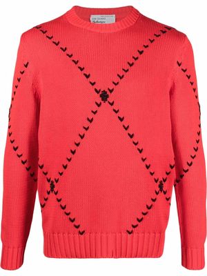 Ballantyne stitch-design knit jumper - Red