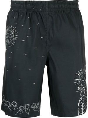 Marine Serre graphic-print swim shorts - Black