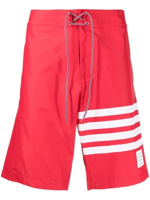 Thom Browne 4-Bar swim shorts - Red