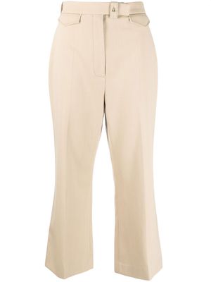 LANVIN cropped flared-leg trousers - Neutrals