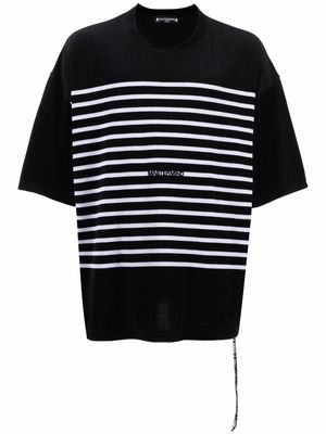 Mastermind World striped skull-print T-shirt - Black