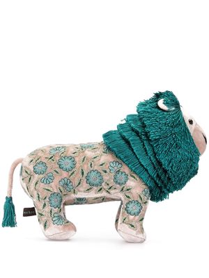 Anke Drechsel embroidered lion soft toy - Green
