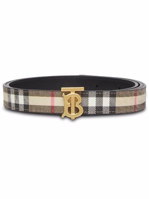 Burberry reversible Vintage Check leather belt - Black