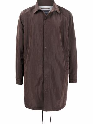 Herno single-breasted mid-length parka - Brown