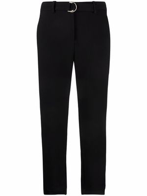 Maje cropped belted-waist trousers - Black