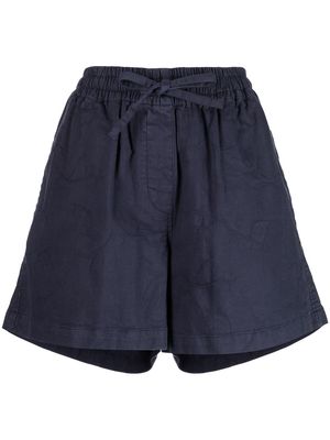 YMC Palm deck shorts - Blue