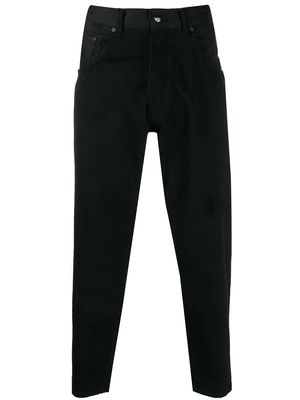 Fumito Ganryu exposed pocket cropped trousers - Black