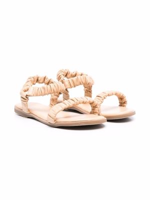 Age of Innocence Kyle ruched leather sandals - Neutrals