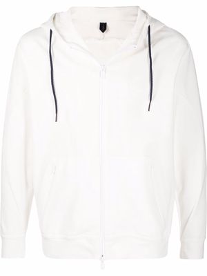Lardini zip-up drawstring hoodie - White