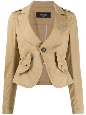 Dsquared2 fitted scoop neck jacket - Neutrals