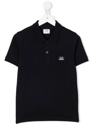 C.P. Company Kids logo-patch polo shirt - Blue