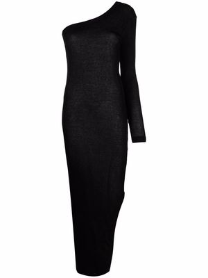 AMI Paris Long Dress In Crepe Jersey - Black