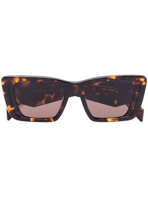 Prada Eyewear oversized rectangular-frame sunglasses - Brown