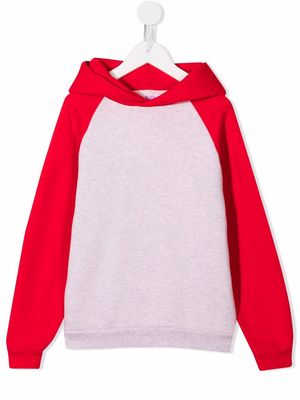 ERL KIDS colour-block panel hoodie - Red