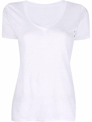 120% Lino short-sleeve linen T-shirt - White