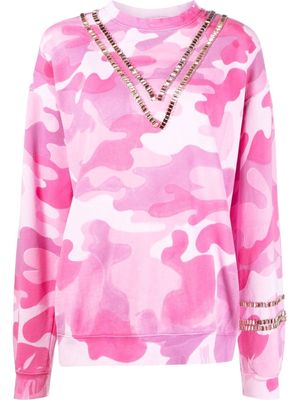Collina Strada camouflage-print crystal-embellished sweatshirt - Pink