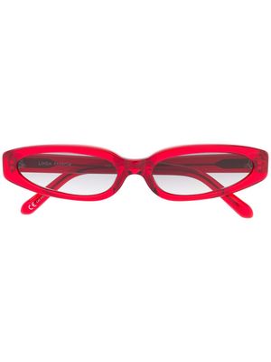 Linda Farrow slim oval frame sunglasses - Red