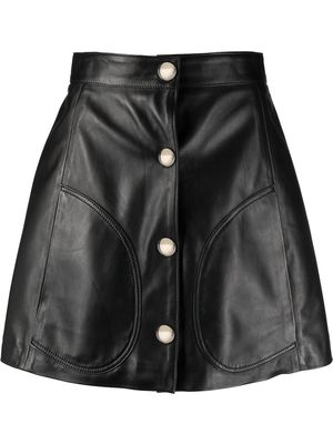 Manokhi A-line leather skirt - Black