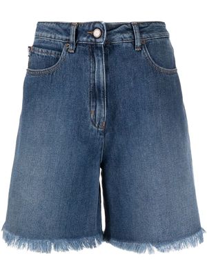 Love Moschino high-rise straight-leg denim shorts - Blue
