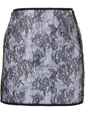 Nº21 lace-overlay A-line skirt - Black