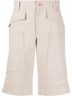 Burberry cuff-detail Bermuda shorts - Neutrals