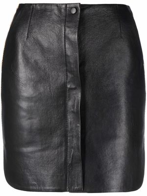 Nanushka high-waisted polished-finish skirt - Black