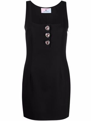 Chiara Ferragni heart buttons fitted minidress - Black