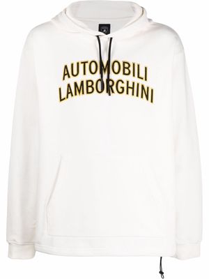 Automobili Lamborghini logo-print pullover hoodie - White