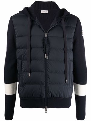 Moncler padded-front hoodie - Blue