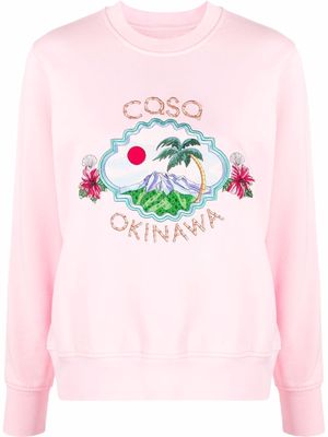 Casablanca logo-print crew neck sweatshirt - Pink