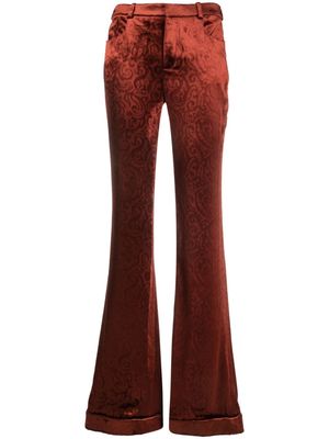Saint Laurent flared velvet trousers - Orange