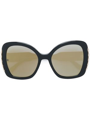 Elie Saab trim detail oversized sunglasses - Black