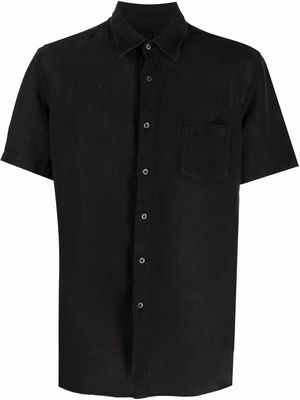 120% Lino short-sleeve linen shirt - Black