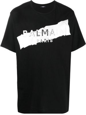 Balmain embossed-logo cotton T-shirt - Black