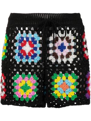 Monse crochet-knit shorts - Black