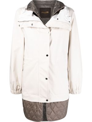 Moorer Romea-ADB layered parka coat - White