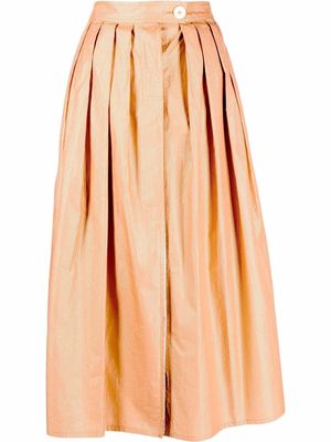 Alysi high-waisted pleated skirt - Brown