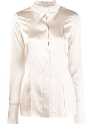 Peter Do fitted silk long-sleeve shirt - Neutrals