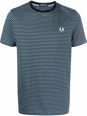FRED PERRY embroidered-logo T-shirt - Blue