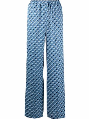 Birélin patterned tailored trousers - Blue