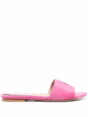 Ermanno Scervino logo embroidered slides - Pink