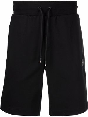 BOSS logo-patch drawstring shorts - Black