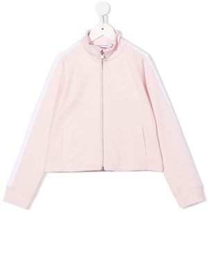 Calvin Klein Kids striped-edge cotton-blend track jacket - Pink