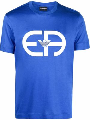 Emporio Armani slim-cut logo-print T-shirt - Blue