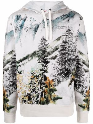 Tommy Hilfiger snow-print hoodie - Neutrals