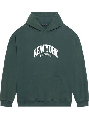 Balenciaga New York cotton hoodie - Green