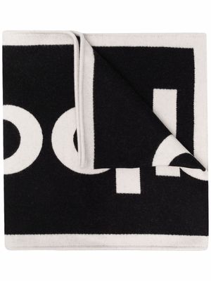 Paco Rabanne logo-print scarf - Black