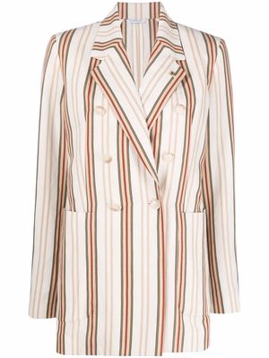 Manuel Ritz double-breasted striped jacket - Neutrals