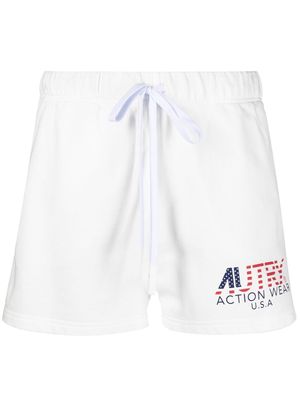 Autry logo print drawstring track shorts - White