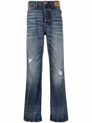 Palm Angels distressed-effect denim jeans - Blue